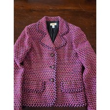 Vintage Talbots Tweed Pink Black suit Size 10