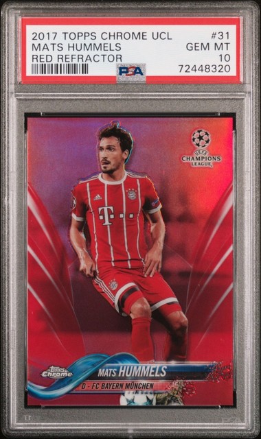 2017 Topps Chrome UEFA Mats Hummels Red Refractor #/5 PSA 10 Bayern München