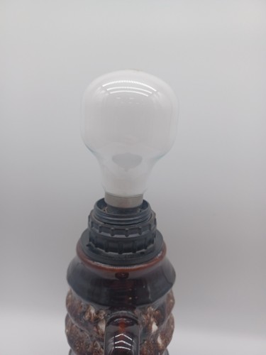 Vintage Mid Century Brown Fat Lava Glaze Table Lamp PAT Tested Working G11 Y435 - Picture 10 of 18