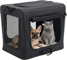 Portable 24" Collapsible Dog Crate - Travel-Friendly, Black for Small Dogs