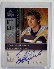 2002-03 SP Authentic Future Watch Auto Scottie Upshall /999 Rookie Card #199. rookie card picture