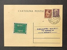 INTERO POSTALE 1946 LUOGOTENENZA AFFRANCATURA MISTA REPUBBLICA FIERA ERINNOFILO