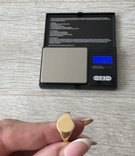 Hallmarked 18ct Yellow Gold Signet Ring, Plain Oval Face, Gold Colour, Size K