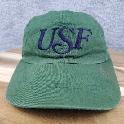 Vintage USF Bulls Hat Cap Strap Back Green Logo South Florida NCAA Football Mens