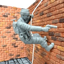 World War 2 British Commando Rappelling Raid 3D Toy Soldier 1/32 WW2 Figure