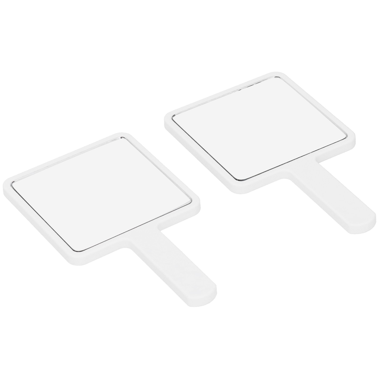 2pcs Handheld Makeup Mirror Portable Square Vanity Mirror Compact Beauty Cosm