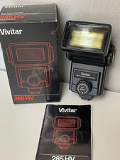 Vivitar 285 HV Zoom Thyristor Shoe Mount Flash USED  no power suppy