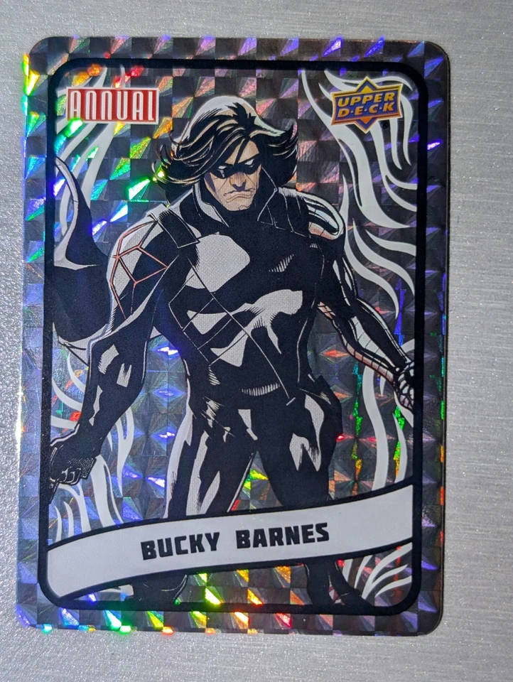 Bucky Barnes 2023-24 UD Marvel Annual Backscatters #B3 Prism Sticker HOLO - Image 3 of 4
