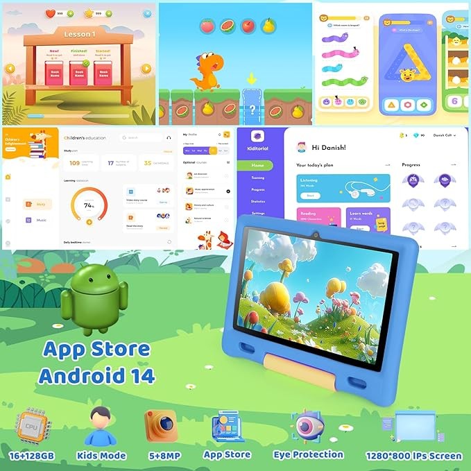 Tableta infantil, tableta Android 15 7/10 pulgadas octa-core 32GB / 128GB ROM WiFi, imagen 2