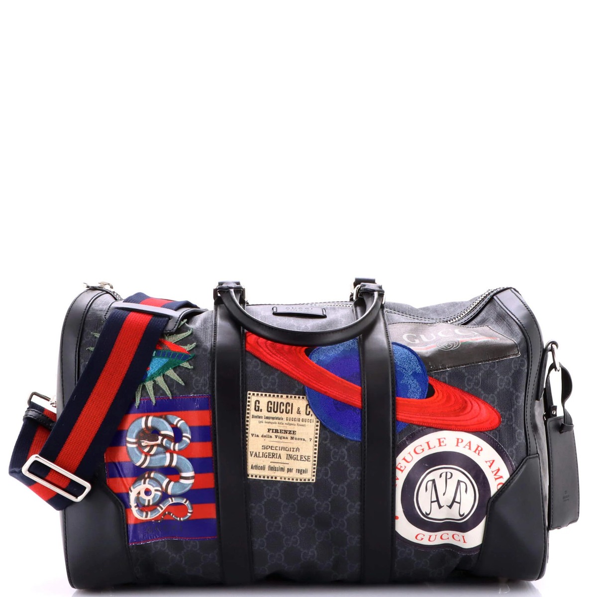 Gucci Night Courrier Carry On Convertible Duffle GG Coated Canvas