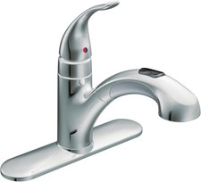Moen Integra Chrome One-Handle Pullout Faucet Featuring Power Clean