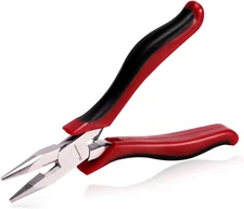SPEEDWOX Long Nose Pliers 5 Inches Micro Wire Cutters Side 5 Inch, Red 