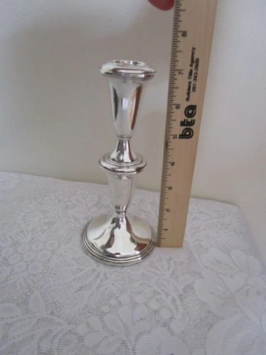 Vintage Reed & Barton Sterling Silver Weighted Candlestick Holder 7'' Tall VGC