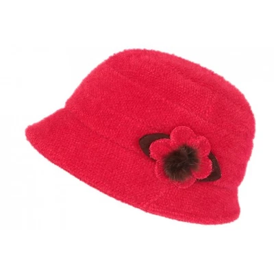 Chapeau Femme Rouge Laine Hiver Classe Chaud Beret Cloche Chacy-Taille unique - Photo 1/4