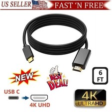1pc USB C to 4K HDMI Cable Video Converter Adapter 6.48Ft Type C to HDMI 4K Cord