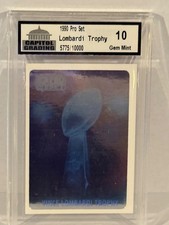 1990 Pro Set VINCE LOMBARDI TROPHY HOLOGRAM #5775/10000 - CAPITOL GEM MINT 10
