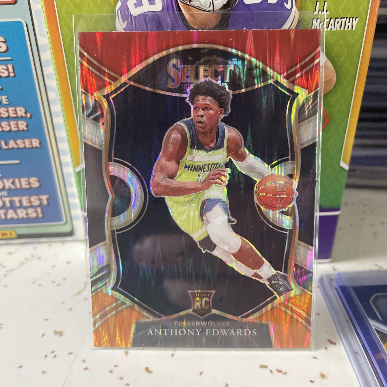 Anthony Edwards RC 2020-21 Panini Select Flash Prizm Red White Orange #61