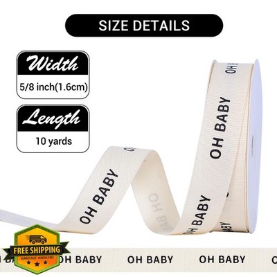 YAMA Oh Baby Ribbon Cream Natural 5/8''x10yd Gift Wrap Hair Bows Crafts