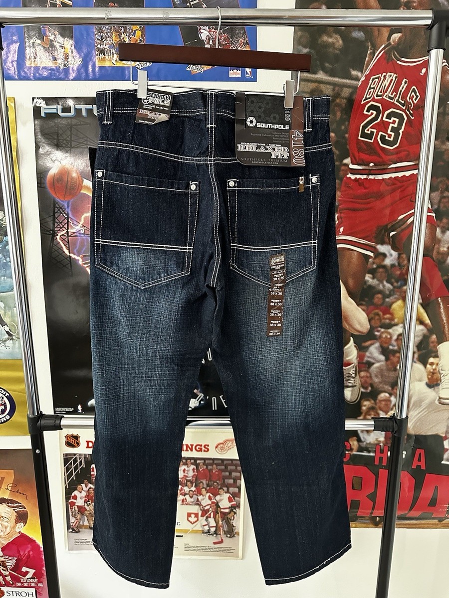 NWT Vintage Y2K Southpole 4180 Crazy Baggy Wide Leg Blue Hip Hop