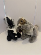 Folkmanis Gray Squirrel 11 Skunk 9 Hand Puppet Large Realistic Animal