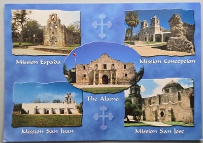 Missions of San Antonio Texas The Alamo Multi-View Unused Texas Products