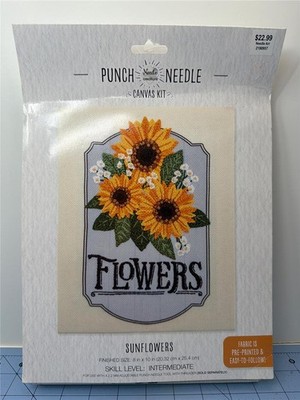 Needle Creations Punch Needle Kit - 8'' x 10'' - SUNFLOWERS