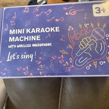 Mini Karaoke Machine with 2 Wireless Microphones  Portable Bluetooth Speaker