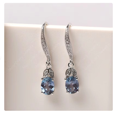 Alexandrite Earring Natural  100% Color Changing Gemstone Jewellry 925 Sterling