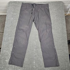 PrAna Zion Pants Mens 38x32 Gray Slim Fit Stretch Hiking Nylon Outdoor