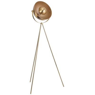 Tripod Style Stehlampe Stehlampe Satin Messing Modern Retro Kuppel Leuchte