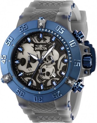 Invicta Subaqua Chronograph Quartz Black Dial Skull Men's Watch 37329