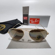 Ray-Ban RB3025 Aviator Pilot Sunglasses Gold Frame Gradient Brown Lens 58 mm