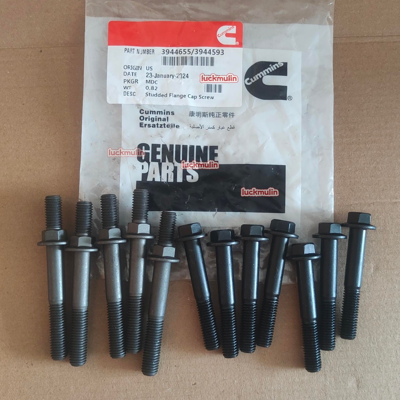 12X Exhaust Manifold Bolts Studs For Dodge Ram 5.9 6.7 Cummins 03-19 ...