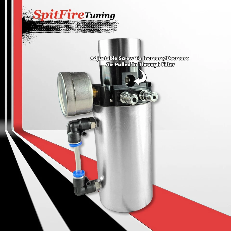 Respirador de tanque deflector lata de captura de aceite universal plateado V2.0 para Volkswagen Foto 2 de 4