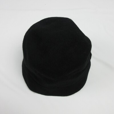 Badgley Mishka vintage black wool blend cloche hat Badgley Mischka Hat Black Buckle Melton Cloche Bucket Wool  main image 4