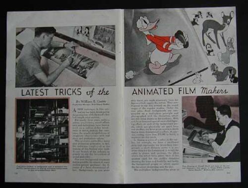 Disney Mickey Mouse 3-D Animation Tricks 1938 vintage pictorial - Picture 1 of 2