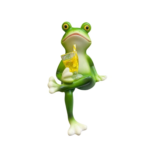 Funny Drinking Frog Statue Flower Pot Hugger Resin Hanging Frog Ornaments Decor - Bild 16 von 20