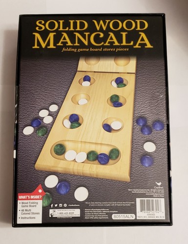 Solid Wood Mancala, Strategy Game, Folding Game Board Stores Pieces, Ages 6 up - Picture 2 of 2