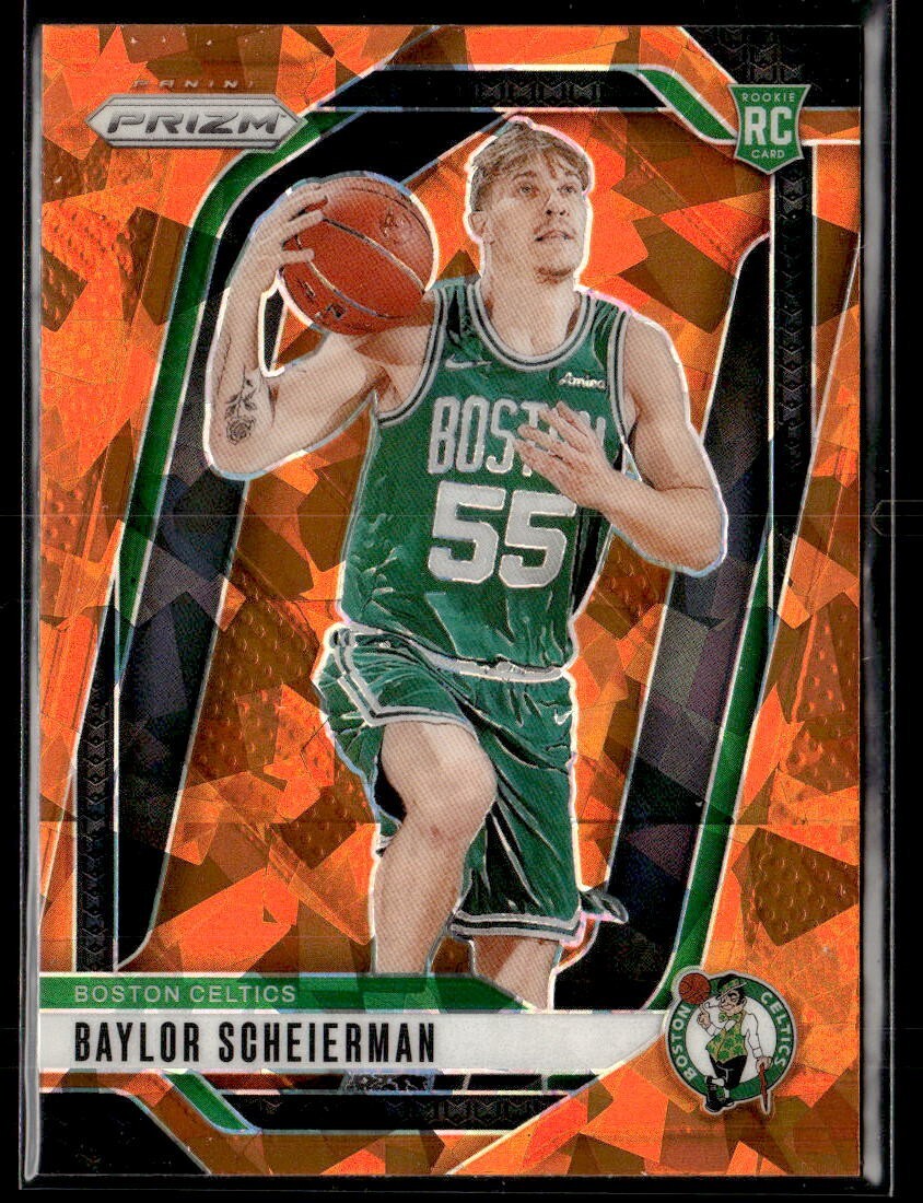 2024-25 Panini Prizm Baylor Scheierman Orange Ice Prizm RC #236 Boston Celtics