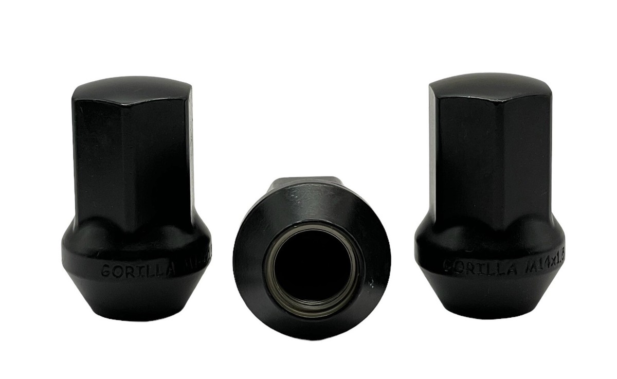 Black Lug Nut 24-Pack Gorilla S - 14mm X 1.50, Bulge Acorn Seat, 3/4" Hex Black Lug Nuts - Foto 2