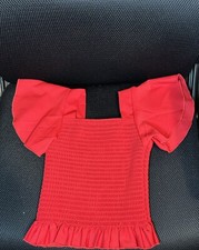 Girls Boutique Red Smocked Alphabet Short Set 5T/L. SHIRT AND SHORTS ONLY  