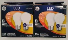 Lot of 2 GE LED Soft White Ceiling Fan Bulbs A15 40w/4w 2pk 4 bulbs total 