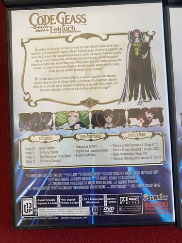 Code Geass: Lelouch of the Rebellion DVD Box Set Part 1 Volume 1,2,3,4 Anime - Picture 8 of 9