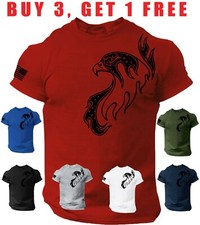 Eagle T-Shirt Distressed U.S Flag American patriotic Tee Shirt S-3XL