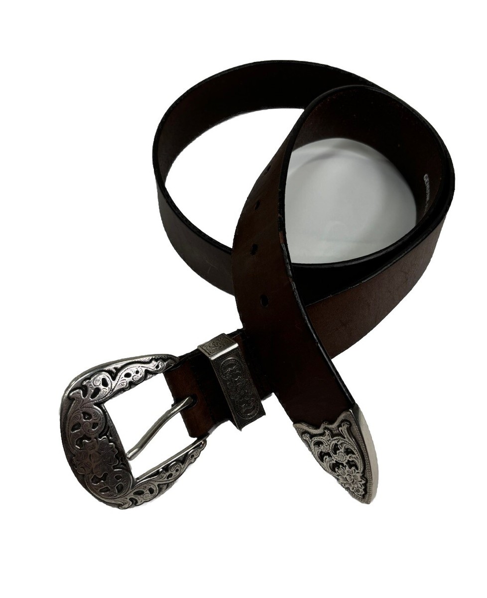 Silpada Designs Women's Western Brown Leather Belt Size Large