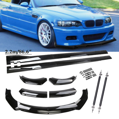 For BMW 3 Series E46 M3 E90 E91 Front Bumper Lip Splitter Spoiler Glossy Black
