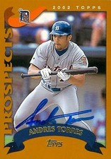 Andres Torres autographed Baseball Card (Detroit Tigers) 2002 Topps Rookie #T174