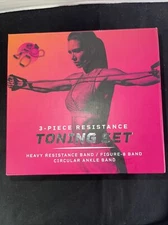 EDX 3 Piece Toning Set Resistance Set Training/Workout/Gym 8- Band ankle & Heavy