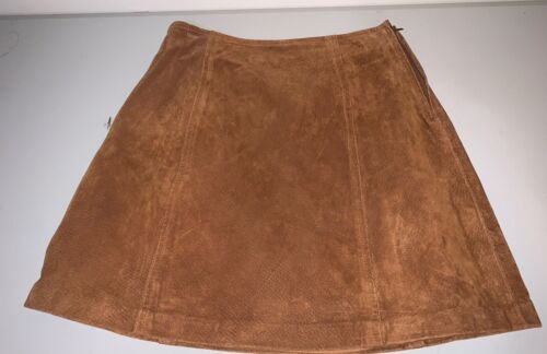 Vintage Kathy Ireland Brown Leather Mini Skirt -9… - image 1