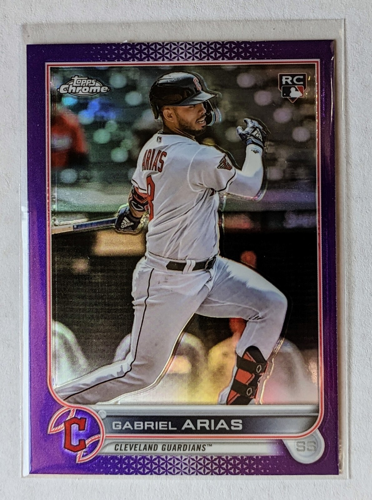 2022 Topps Chrome Update Gabriel Arias Purple Refractor RC #USC131 Guardians